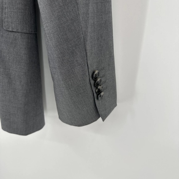 Hugo Boss Blazer Jacket Lapel Collar Buttoned Long Sleeve Formal Gray Size 36R - Picture 7 of 12